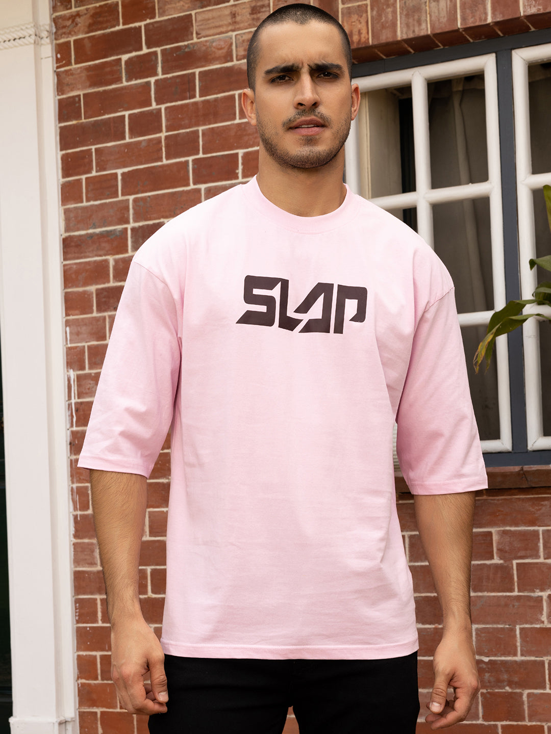 SLAP Pink Oversize Drop shoulder Tee by Gavin Paris
