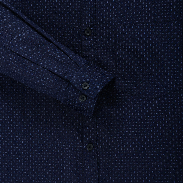 Navy Minimalist Design Men's Slim Fit Full Sleeve Shirt With Pocket (GP304)