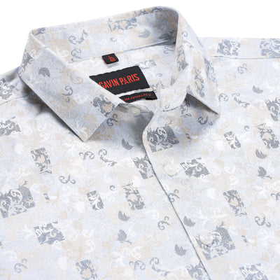 Light Abstract Print Shirt Full Sleeve Slim Fit  (GP149)