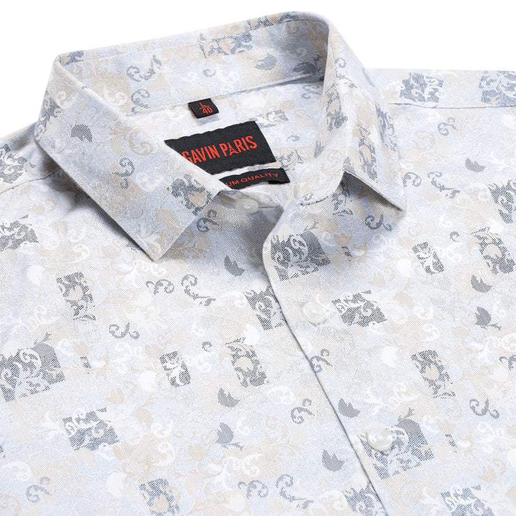 Light Abstract Print Shirt Full Sleeve Slim Fit  (GP149)