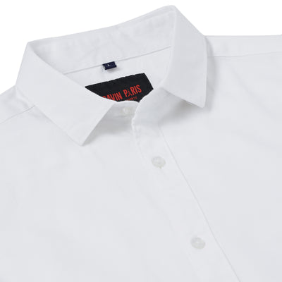 Pure White Solid Full-Sleeve Shirt (GP076)