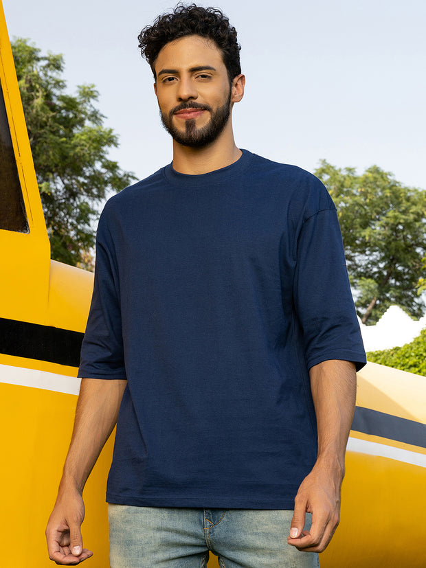 Hiphop Dark Blue Oversized Drop shoulder Tee by Gavin Paris