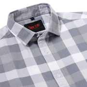Checkered Slim Fit Full Sleeve Shirt - Grey & White (GP107)