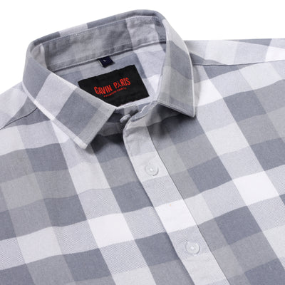 WHITE & BLACK SMALL BOX COTTON FULL SLEEVE SHIRT (GP107)