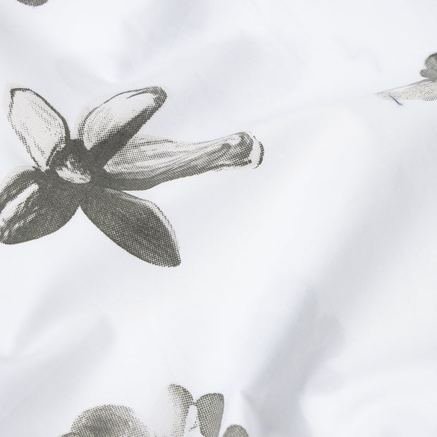 Half Sleeve Slim Fit Shirt - White with Grey Floral Pattern (GP050)