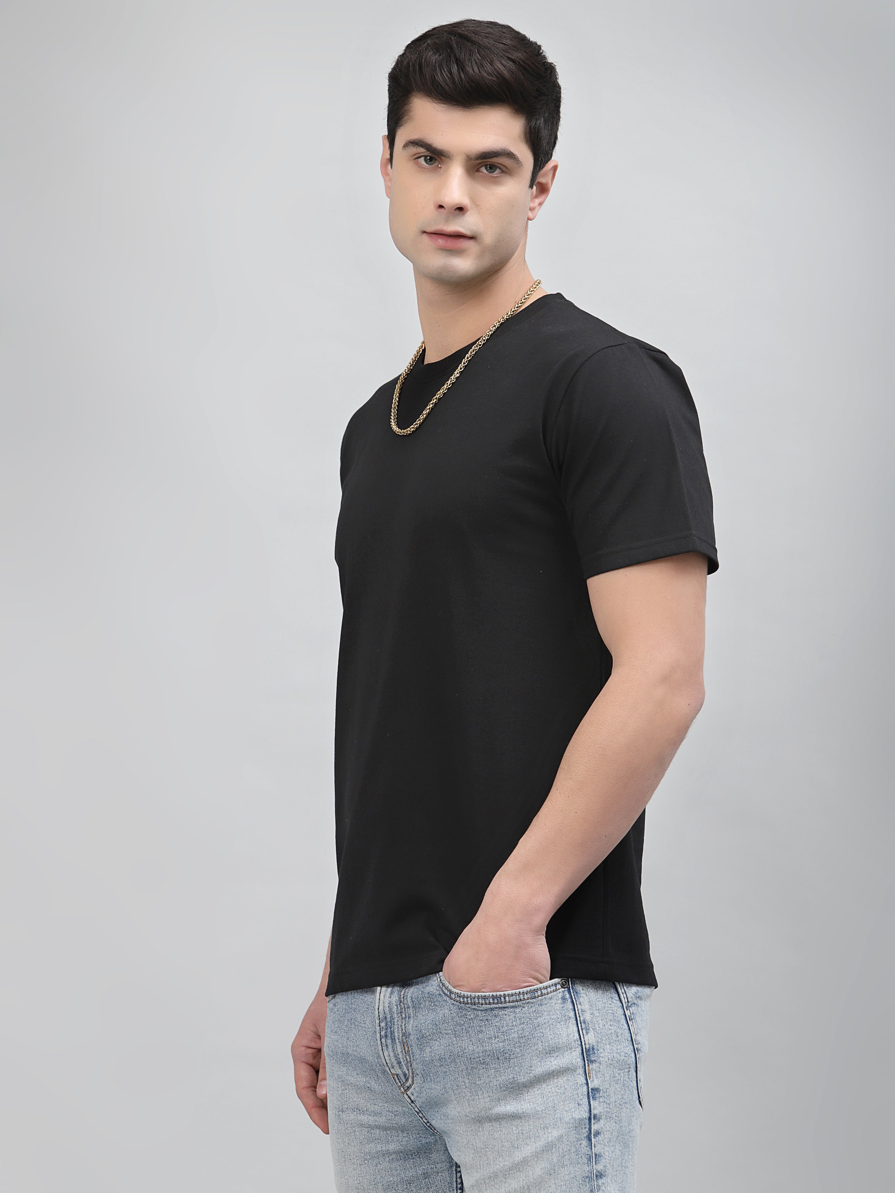 Plain black t shirt unisex cheap