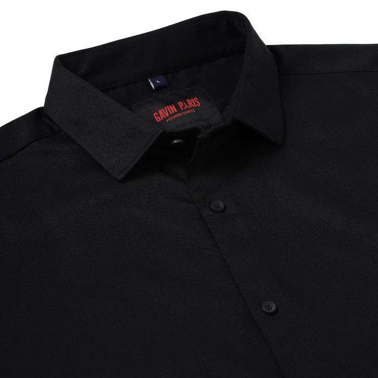 Black Solid  Full Sleeve Shirt (GP062)