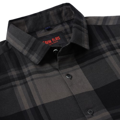Dark Grey and Black Checkered Pattern Slim Fit Full Sleeve Shirt (GP003)