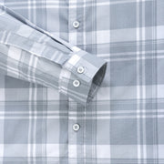 Gray Plaid Pattern Men's Slim Fit Full Sleeve Shirt (GP284)