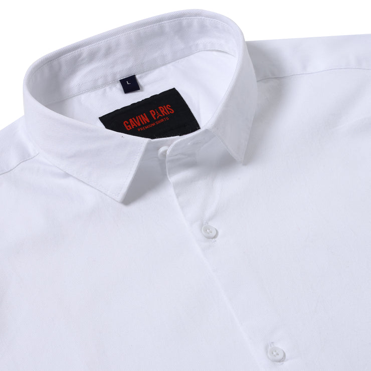 Oxford White Solid Slim Fit Full-Sleeve Shirt (GP058)