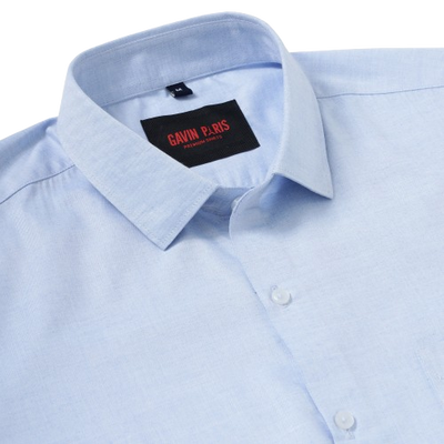 Light Blue Slim Fit Full-Sleeve Shirt With Pocket (GP236)