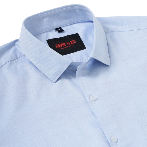 Light Blue Slim Fit Full-Sleeve Shirt With Pocket (GP236)