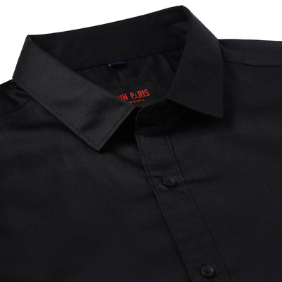 Black Solid Full-Sleeve Shirt (GP066)