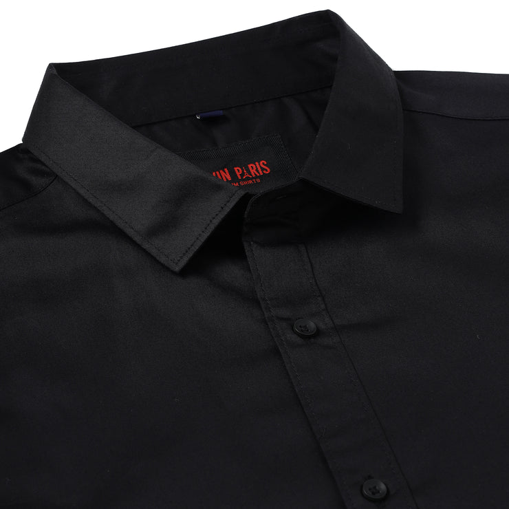 Black Solid Full-Sleeve Shirt (GP066)