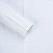 White Slim Fit Full Sleeve Shirt with Textured Stripes (GP269)