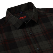 Checkered Slim Fit Full-Sleeve Shirt - Dark Green & Red (GP085)