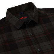 Checkered Full-Sleeve Shirt - Dark Green & Red (GP085)