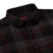Checkered Slim Fit Full-Sleeve Shirt - Black & Red (GP084)