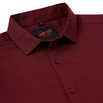Burgundy Slim Fit Full Sleeve Shirt (GP078)