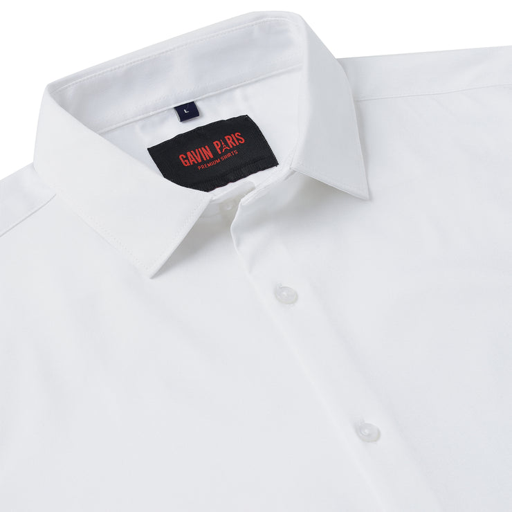 Classic White Solid Full-Sleeve Shirt (GP069)