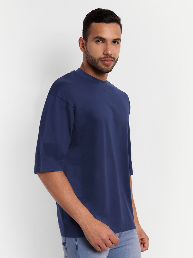 Wanted Dark Blue Back Oversize Drop shoulder Tee by Gavin Paris