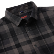 Black and Grey Checkered Slim Fit Full-Sleeve Shirt (GP002)