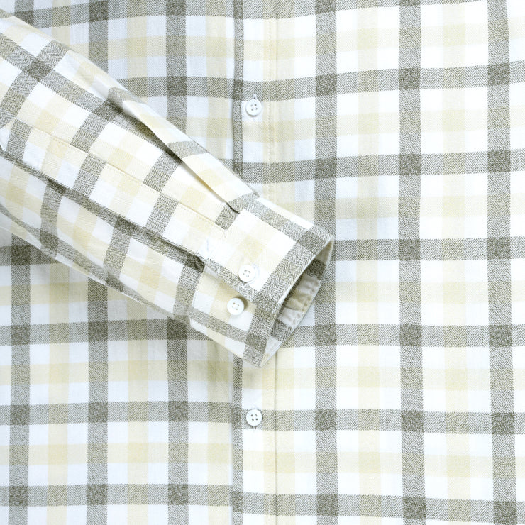 Checkered Full Sleeve Shirt - Beige and Olive (GP225)