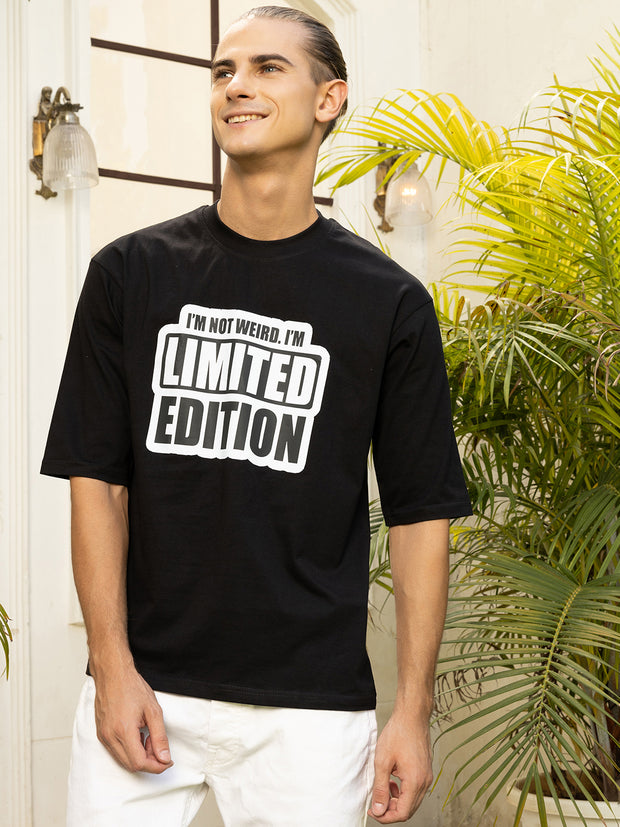 Limited Edition Black Drop-shoulder Oversized Unisex Tee By Gavin Paris