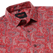Red Paisley Slim Fit Full-Sleeve Shirt With Pocket (GP021)