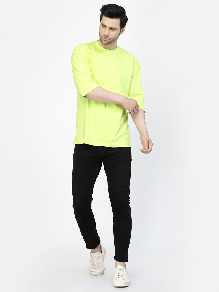 Neon Green Plain Oversized Unisex Tee By Gavin Paris