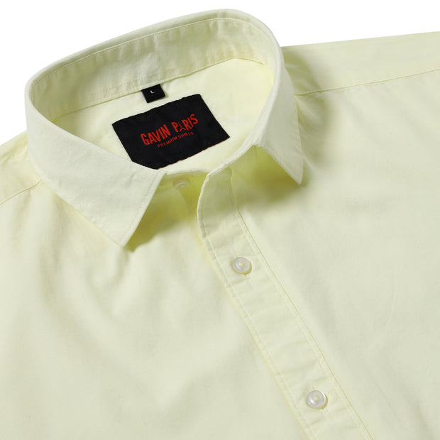 LEMON YELLOW COTTON FULL SLEEVE SHIRT (GP057)