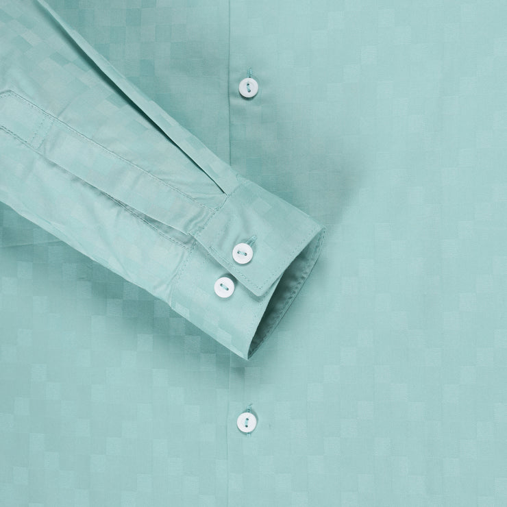 Aqua Checkered Slim Fit Full Sleeve Shirt (GP179)