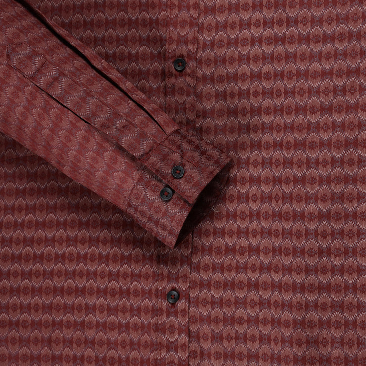 Maroon Patterned Slim Fit Full Sleeve Shirt (GP183)