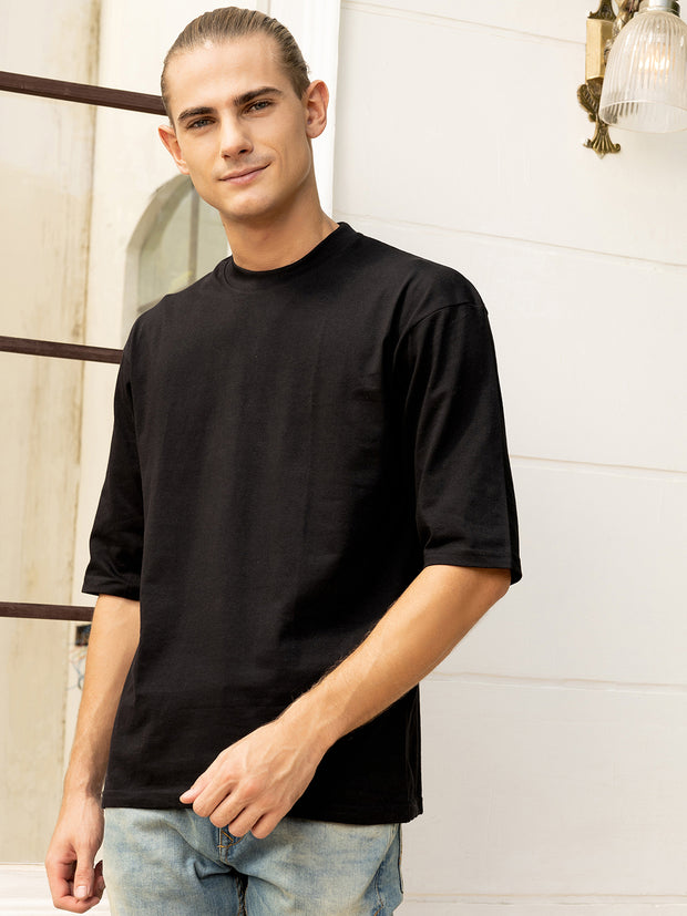 Super Villan Anime Black Drop Shoulder Oversized Tee by Gavin Paris