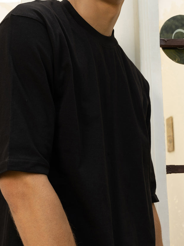 Warning Black Oversized T-shirt