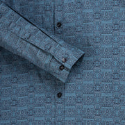 Blue Ethnic Pattern Slim Fit Full Sleeve Shirt (GP249)