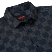 Navy Blue Checkered Pattern Slim Fit Full Sleeve Shirt (GP005)
