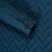 Teal Checkered Slim Fit Full Sleeve Shirt (GP172)