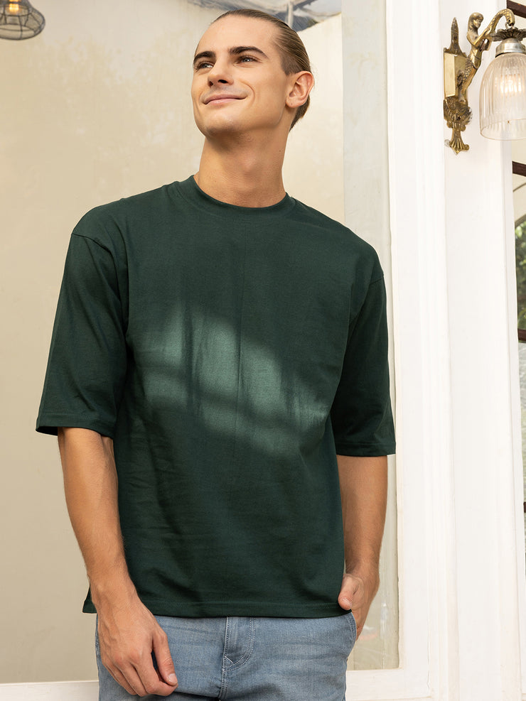 Happy Angel Dark Green Oversized Drop shoulder Tee by Gavin Paris