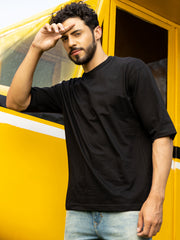 Hiphop Black Oversized Drop shoulder Tee by Gavin Paris