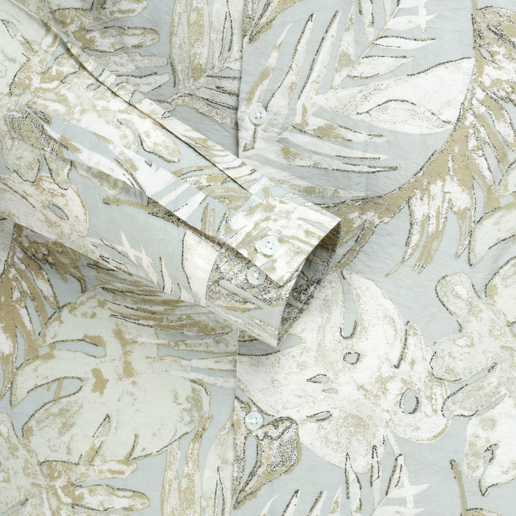 Abstract Floral Print Slim Fit Full Sleeve Shirt - Sand and Sage (GP230)
