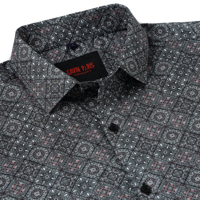 Torquise Printed Cotton Full Sleeve Shirt (GP103)