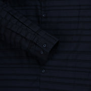 Navy Blue Slim Fit Full Sleeve Shirt with Textured Stripes (GP268)