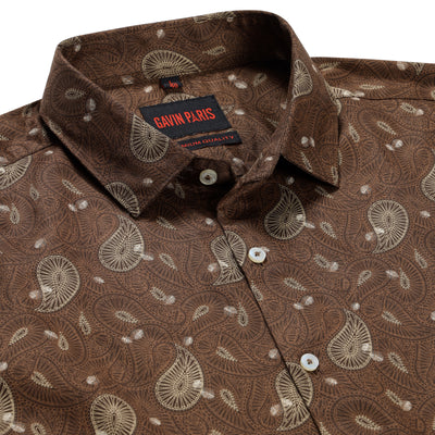 Brown with Paisley Pattern Full Sleeve Shirt (GP154)
