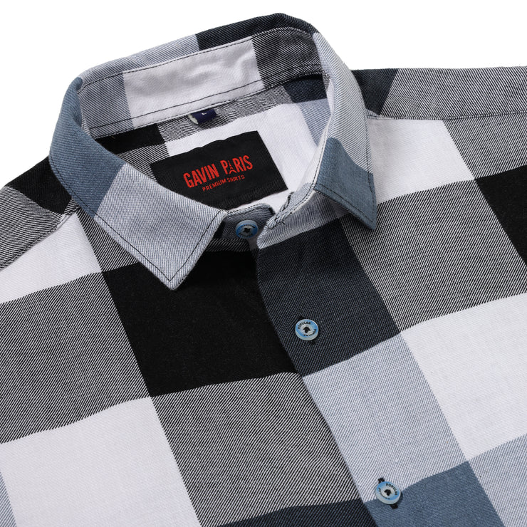 Black and White Checkered Full Sleeve Shirt (GP033)