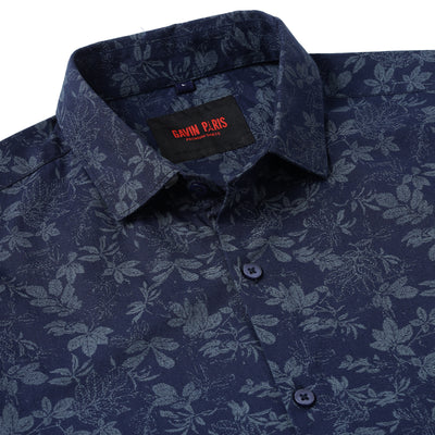 Navy Floral Full-Sleeve Shirt (GP097)