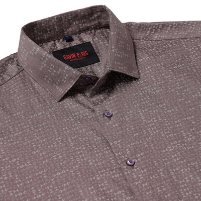 Full Sleeve Shirt - Mauve with Geometric Pattern (GP008)