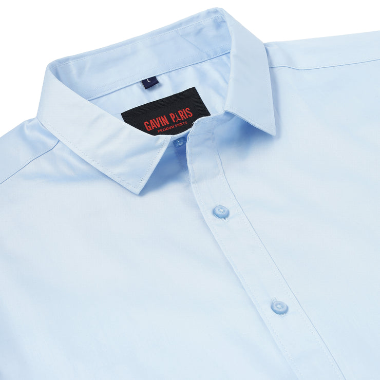 Light Blue Slim Fit Full Sleeve Shirt (GP064)