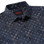 Blue Geometric Pattern Full Sleeve Shirt (GP013)
