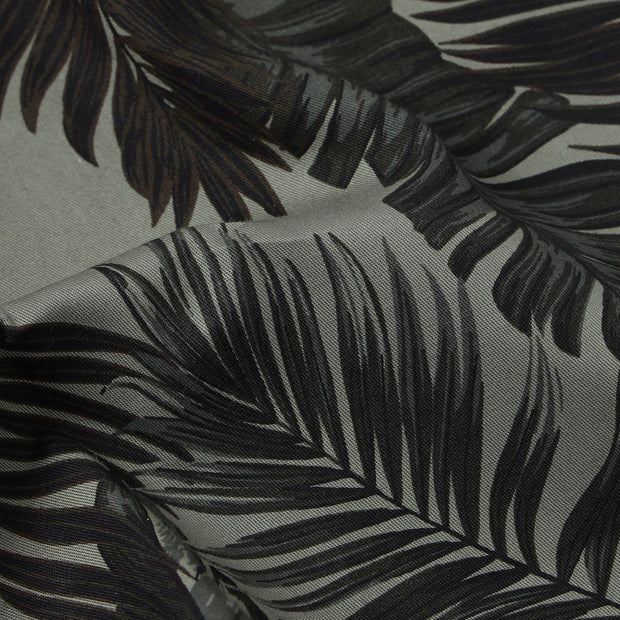 Half Sleeve Slim Fit Shirt- Grey with Brown Tropical Leaf Pattern  (GP037)